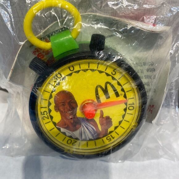 NIP Vtg Michael Jordan McDonald’s Happy Meal Toy Stopwatch 1991 NEW IN PACKAGE - Picture 2 of 5